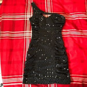 Black One Shoulder Bodycon Dress